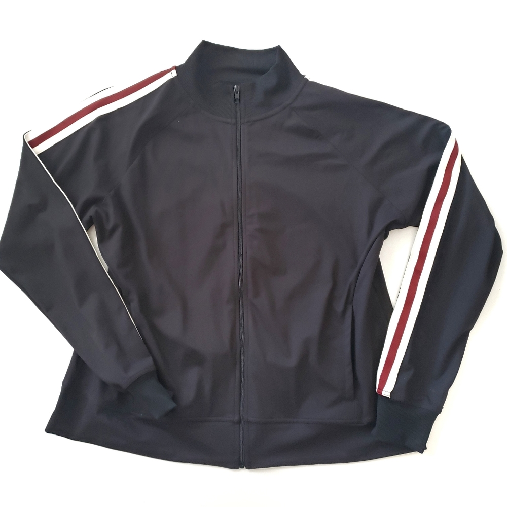 Athletic Works Womens Zip Up Track Jacket Black Size XXXL Size 22